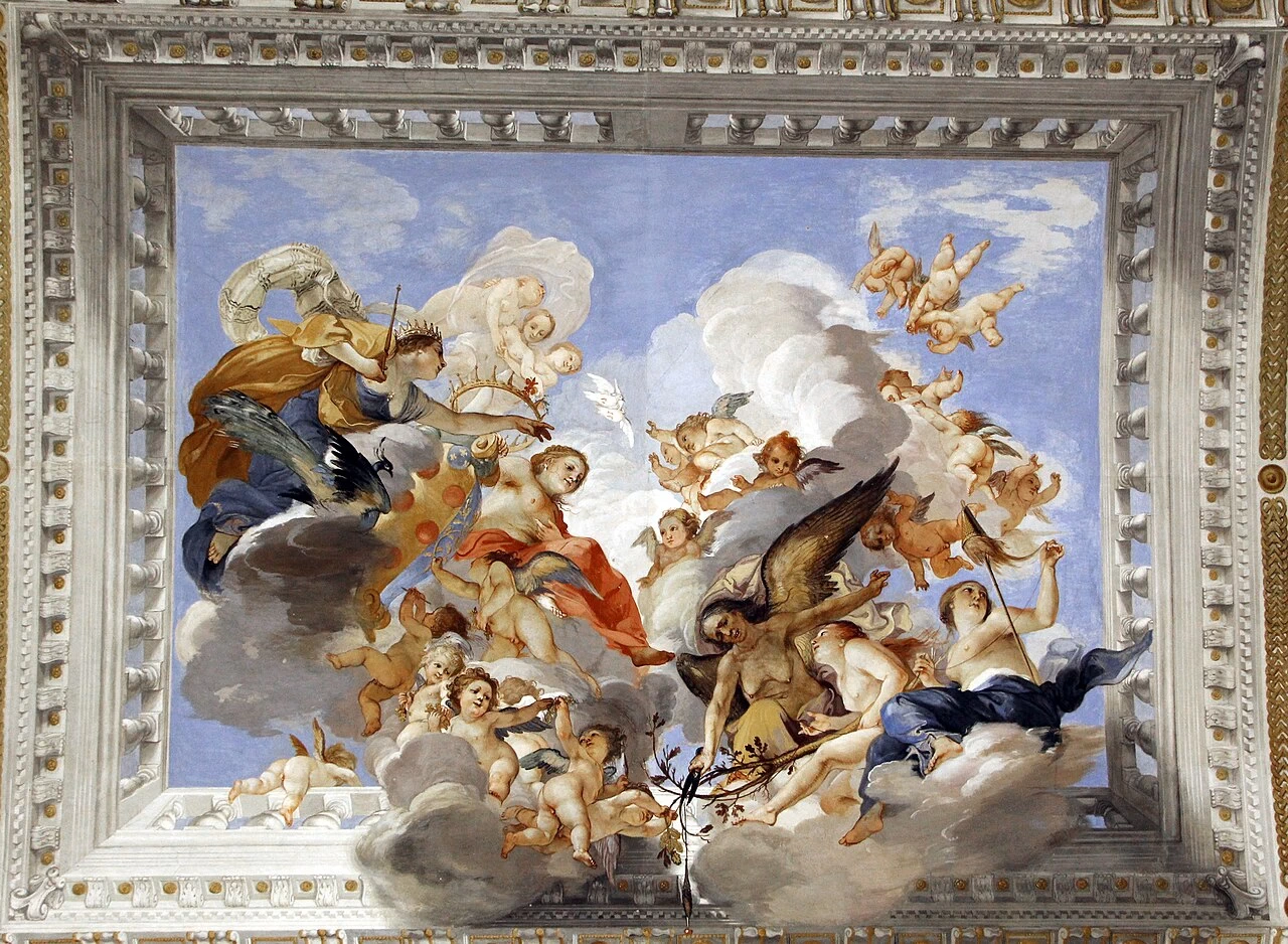 Giovanni Mannozzi - allegoria delle nozze tra Ferdinando II de' Medici e Vittoria della Rovere, Palazzo Pitti, Firenze